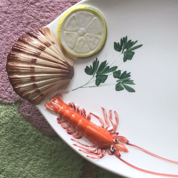 Hand painted Italian seafood plates - Picture 2 of 7